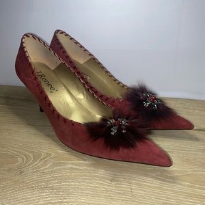 J.Renee Burgundy Heels with Embellishments